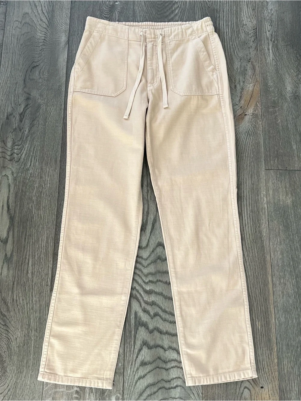 J CREW High Rise Tie Waist Camp Pants in Khaki Size Small Tall
